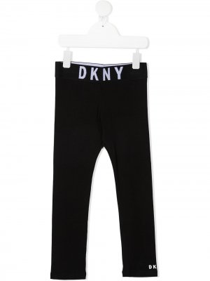Легинсы с логотипом Dkny Kids. Цвет: черный