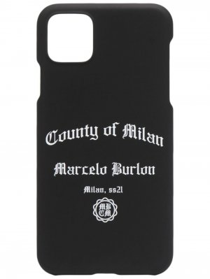 Чехол для iPhone 11 Pro Max с логотипом Marcelo Burlon County of Milan. Цвет: черный