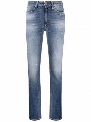 Прямые джинсы с эффектом потертости Dondup. Цвет: синий