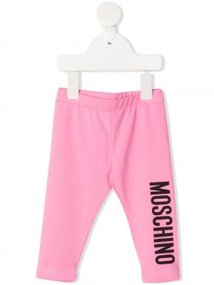 Легинсы с логотипом Moschino Kids. Цвет: розовый