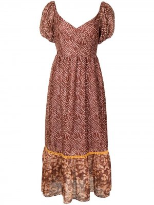 Платье Jenna с зебровым принтом Sachin & Babi. Цвет: оранжевый
