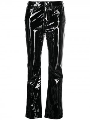 Лакированные брюки прямого кроя из искусственной кожи Simon Miller. Цвет: черный