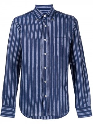 Полосатая рубашка Canali. Цвет: синий