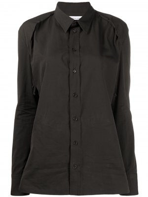 Рубашка со складками Bottega Veneta. Цвет: коричневый