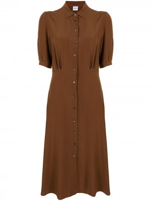 Платье-рубашка с короткими рукавами Aspesi. Цвет: коричневый