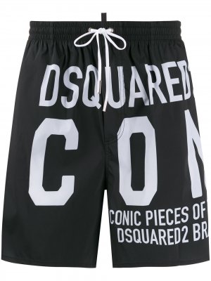 Плавки-шорты с принтом Icon Dsquared2. Цвет: черный