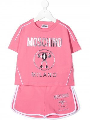 Спортивный костюм с логотипом Moschino Kids. Цвет: розовый