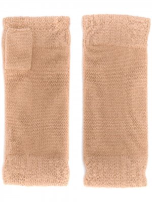 Кашемировые перчатки-митенки N.Peal. Цвет: нейтральные цвета