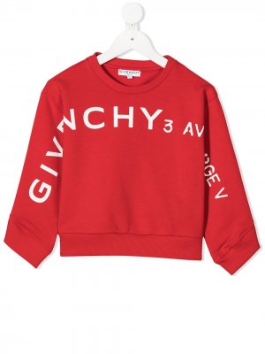 Толстовка с круглым вырезом и логотипом Givenchy Kids. Цвет: красный