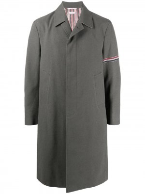 Однобортное пальто с полосками RWB Thom Browne. Цвет: серый
