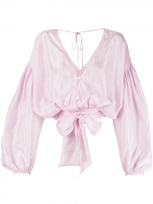 Укороченная рубашка с рукавами-колокол Forte. Цвет: розовый