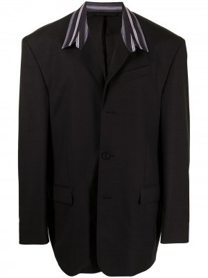 Пиджак оверсайз с контрастным воротником Balenciaga. Цвет: черный
