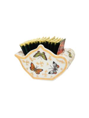 Подставка для чайных пакетиков Бабочки Elan Gallery. Цвет: белый, золотистый