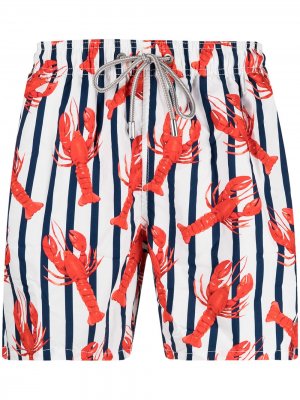Плавки-шорты с принтом Lobster Mc2 Saint Barth. Цвет: белый