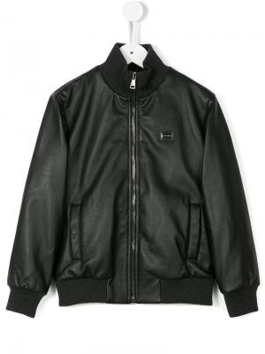 Классическая куртка-бомбер Dolce & Gabbana Kids. Цвет: черный