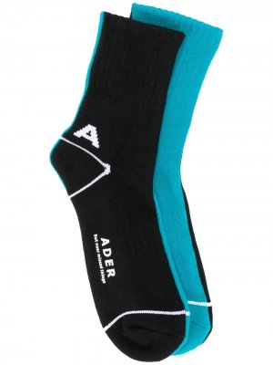 Комплект носков с логотипом Ader Error. Цвет: синий