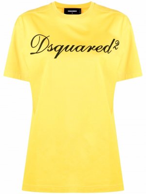 Футболка с логотипом Dsquared2. Цвет: желтый