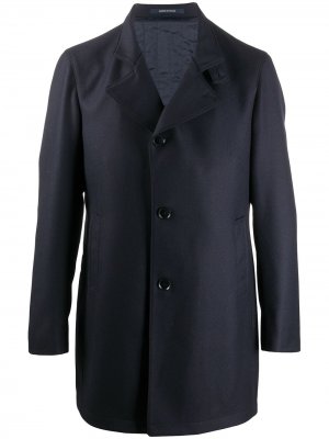 Однобортное пальто строгого кроя Tagliatore. Цвет: синий
