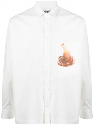 Рубашка с принтом и длинными рукавами Jacquemus. Цвет: белый
