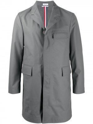 Пальто с потайной застежкой Thom Browne. Цвет: серый