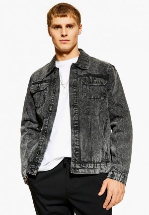 Куртка джинсовая Topman. Цвет: серый