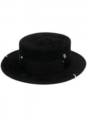 Декорированная шляпа Ruslan Baginskiy. Цвет: черный