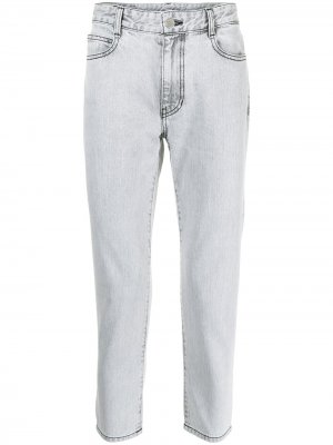 Прямые джинсы с контрастной строчкой SOLID HOMME. Цвет: серый