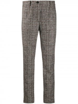 Клетчатые брюки кроя слим Dolce & Gabbana. Цвет: коричневый