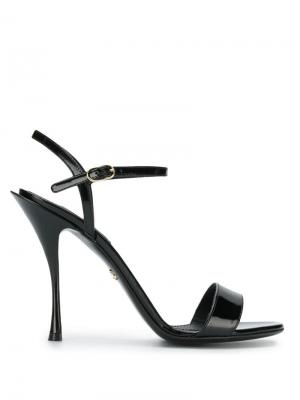 Лакированные босоножки на высоком каблуке Dolce & Gabbana. Цвет: черный