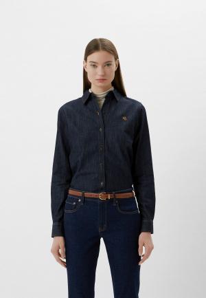Рубашка джинсовая Lauren Ralph. Цвет: синий