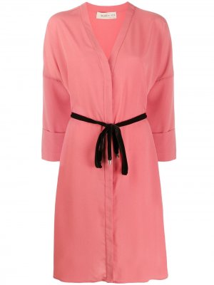 Платье-рубашка Adele с завязками на поясе Blanca Vita. Цвет: розовый