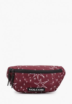 Сумка поясная Volcom. Цвет: бордовый
