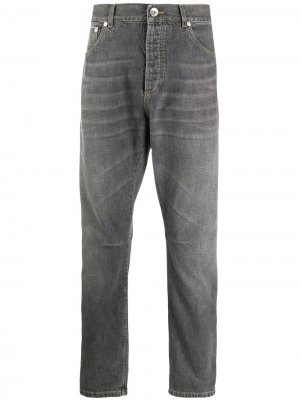 Зауженные джинсы Brunello Cucinelli. Цвет: серый