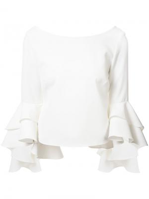 Блузка с расклешенными рукавами Milly. Цвет: белый