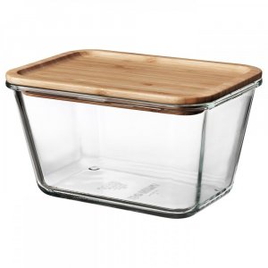 ИКЕА 365 крышка для пищевого контейнера прямоугольная стеклянная бамбук 1,8 IKEA
