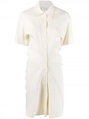 Платье-рубашка со сборками Off-White. Цвет: нейтральные цвета