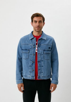Куртка джинсовая Karl Lagerfeld Denim. Цвет: голубой