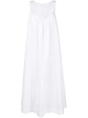 Платье миди с вышивкой P.A.R.O.S.H.. Цвет: белый