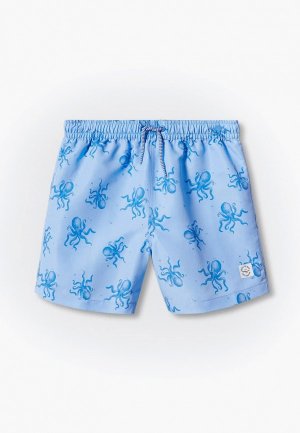 Шорты для плавания Mango Kids. Цвет: голубой