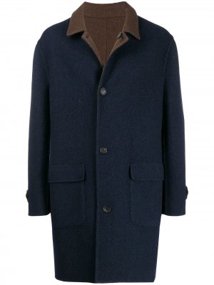 Однобортное пальто Brunello Cucinelli. Цвет: синий