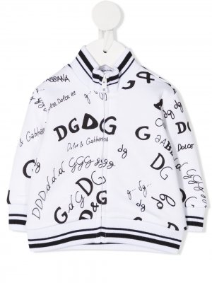Куртка с логотипом Dolce & Gabbana Kids. Цвет: белый