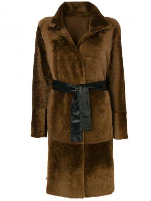 Belted reversible coat Drome. Цвет: коричневый