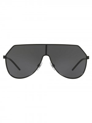 Футуристичные солнцезащитные очки-авиаторы Dolce & Gabbana Eyewear. Цвет: черный