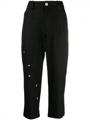 Декорированные укороченные брюки Jejia. Цвет: черный