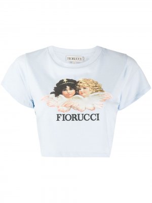 Укороченная футболка Vintage Angels Fiorucci. Цвет: синий