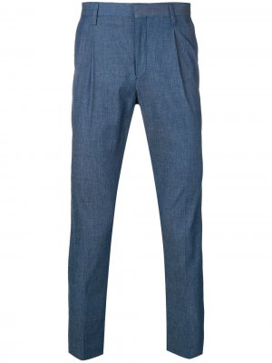 Укороченные брюки с мятым эффектом Entre Amis. Цвет: синий