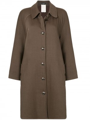 Пальто прямого кроя Chanel Pre-Owned. Цвет: коричневый