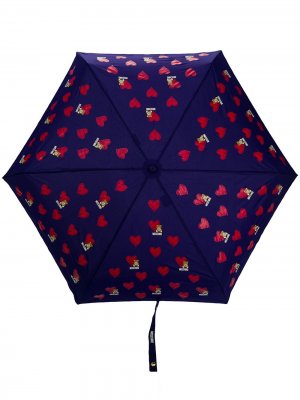Зонт с узором Moschino. Цвет: синий