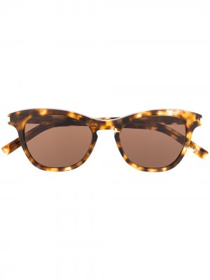 Солнцезащитные очки SL356 в оправе бабочка Saint Laurent Eyewear. Цвет: коричневый
