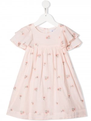Платье с короткими рукавами и цветочным принтом Tartine Et Chocolat. Цвет: розовый